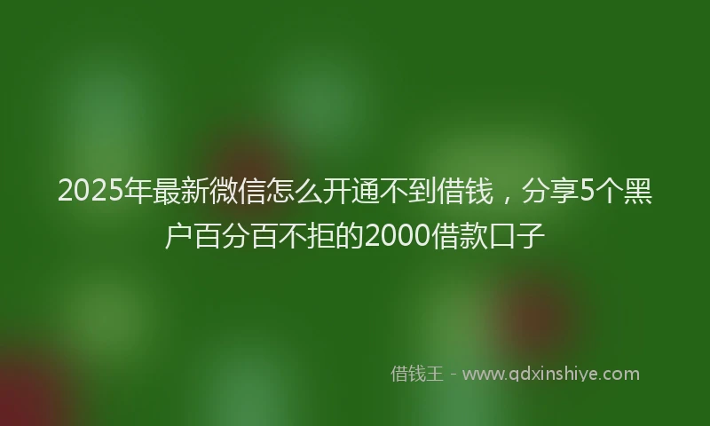 2025年最新微信怎么开通不到借钱，分享5个黑户百分百不拒的2000借款口子