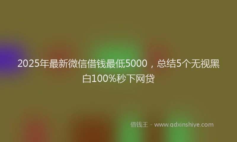 2025年最新微信借钱最低5000，总结5个无视黑白100%秒下网贷
