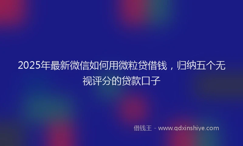 2025年最新微信如何用微粒贷借钱，归纳五个无视评分的贷款口子