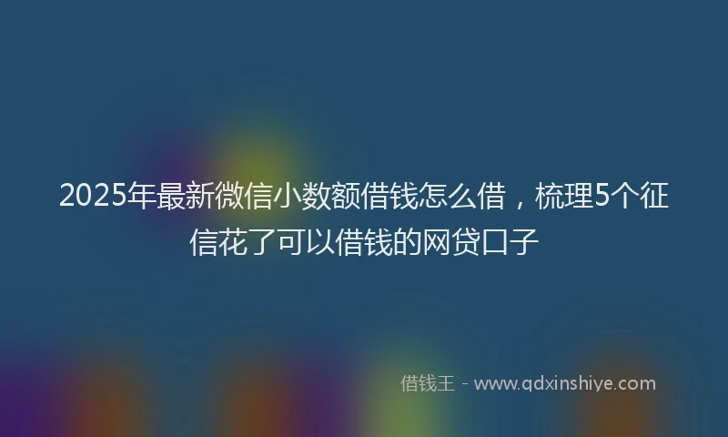 2025年最新微信小数额借钱怎么借，梳理5个征信花了可以借钱的网贷口子