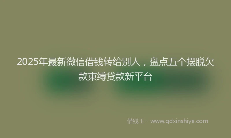 2025年最新微信借钱转给别人，盘点五个摆脱欠款束缚贷款新平台