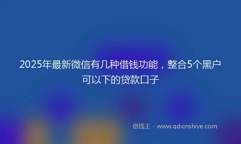 2025年最新微信有几种借钱功能，整合5个黑户可以下的贷款口子