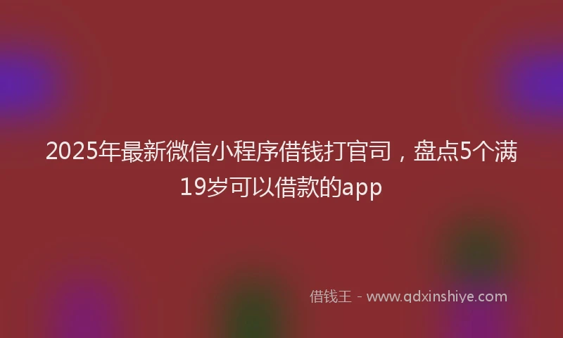 2025年最新微信小程序借钱打官司，盘点5个满19岁可以借款的app
