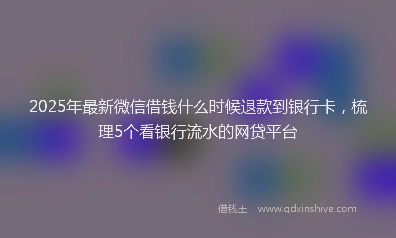 2025年最新微信借钱什么时候退款到银行卡，梳理5个看银行流水的网贷平台