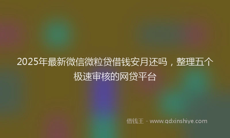 2025年最新微信微粒贷借钱安月还吗，整理五个极速审核的网贷平台