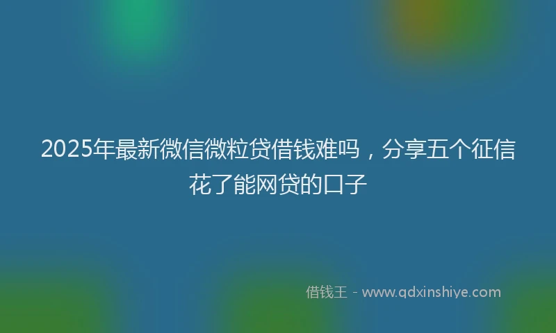 2025年最新微信微粒贷借钱难吗，分享五个征信花了能网贷的口子