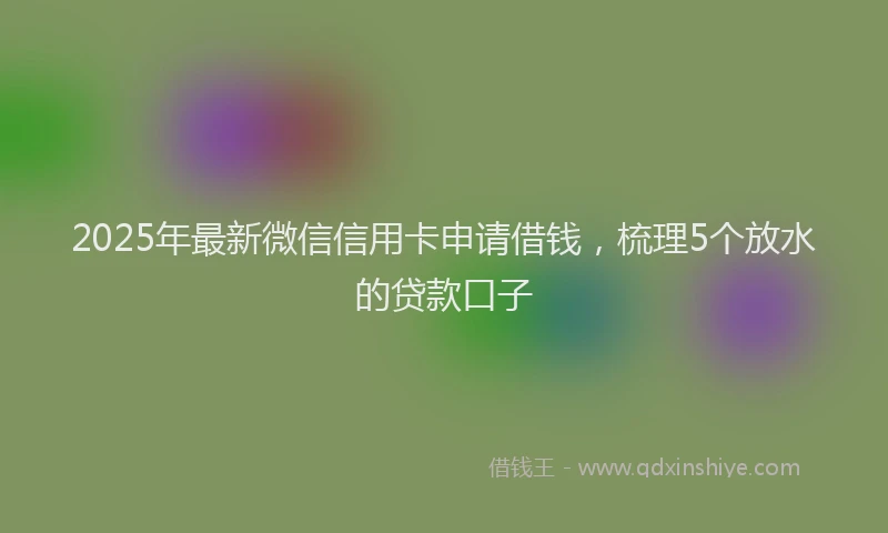 2025年最新微信信用卡申请借钱，梳理5个放水的贷款口子