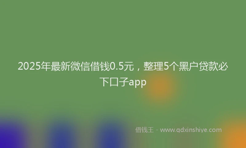 2025年最新微信借钱0.5元，整理5个黑户贷款必下口子app