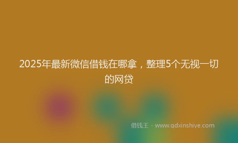 2025年最新微信借钱在哪拿，整理5个无视一切的网贷