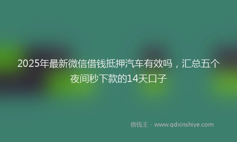 2025年最新微信借钱抵押汽车有效吗，汇总五个夜间秒下款的14天口子