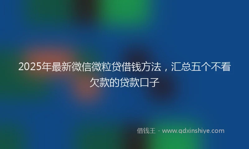 2025年最新微信微粒贷借钱方法，汇总五个不看欠款的贷款口子