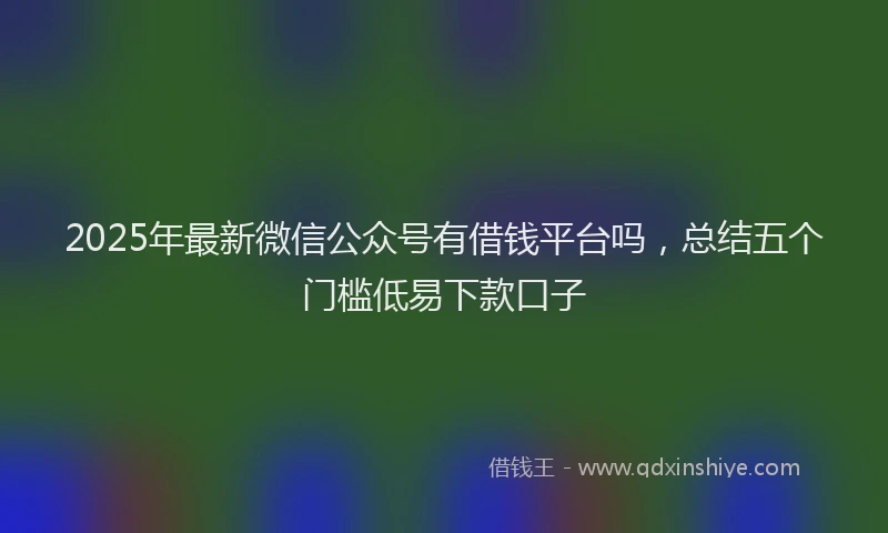 2025年最新微信公众号有借钱平台吗，总结五个门槛低易下款口子