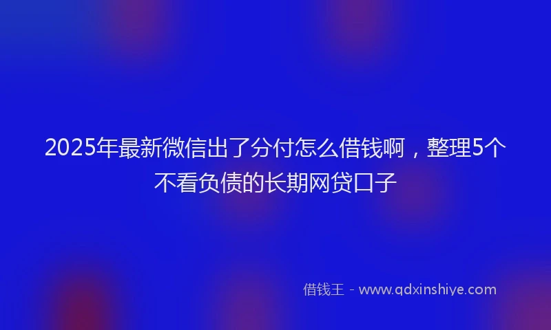 2025年最新微信出了分付怎么借钱啊，整理5个不看负债的长期网贷口子