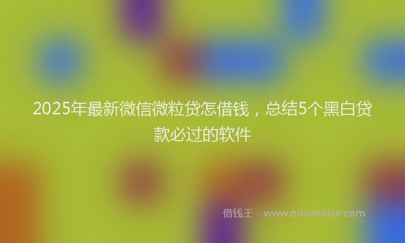 2025年最新微信微粒贷怎借钱，总结5个黑白贷款必过的软件