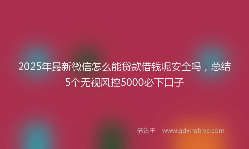 2025年最新微信怎么能贷款借钱呢安全吗，总结5个无视风控5000必下口子
