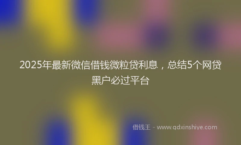 2025年最新微信借钱微粒贷利息，总结5个网贷黑户必过平台