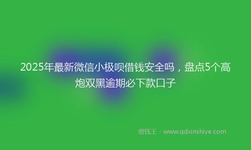 2025年最新微信小极呗借钱安全吗，盘点5个高炮双黑逾期必下款口子