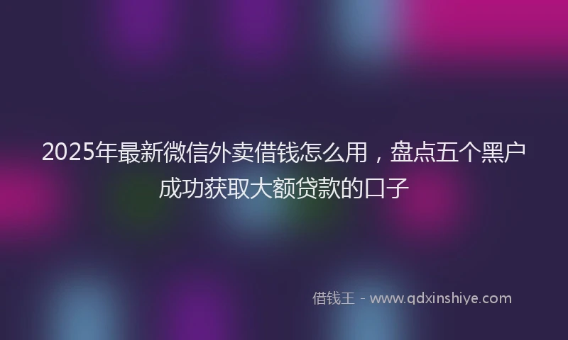 2025年最新微信外卖借钱怎么用，盘点五个黑户成功获取大额贷款的口子