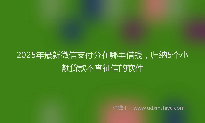 2025年最新微信支付分在哪里借钱，归纳5个小额贷款不查征信的软件