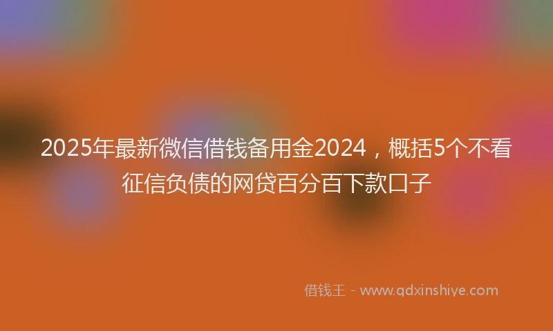 2025年最新微信借钱备用金2024，概括5个不看征信负债的网贷百分百下款口子