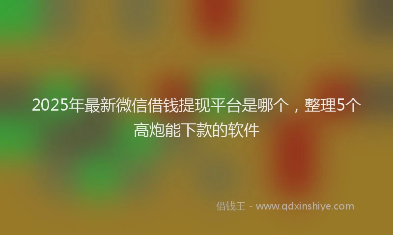 2025年最新微信借钱提现平台是哪个，整理5个高炮能下款的软件