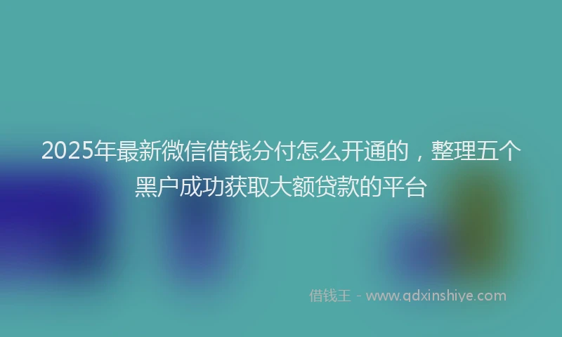 2025年最新微信借钱分付怎么开通的，整理五个黑户成功获取大额贷款的平台