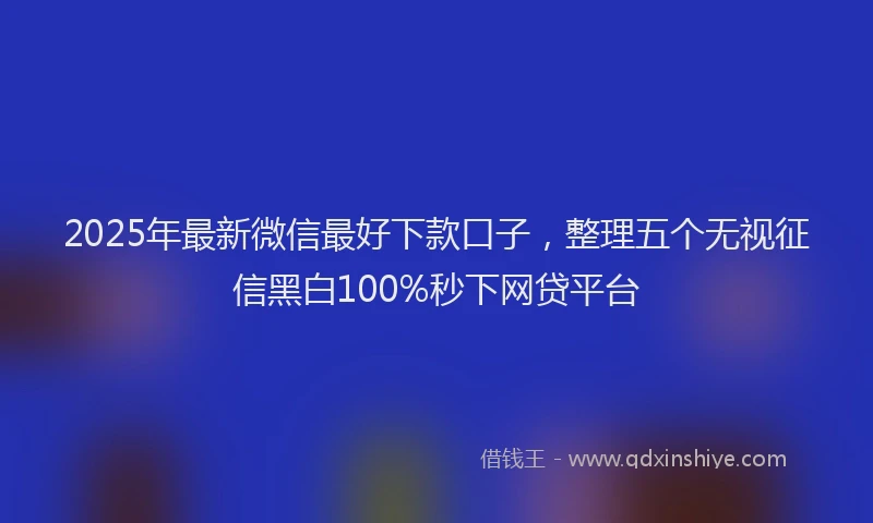 2025年最新微信最好下款口子，整理五个无视征信黑白100%秒下网贷平台