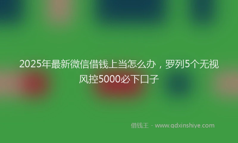2025年最新微信借钱上当怎么办，罗列5个无视风控5000必下口子