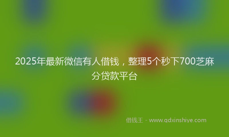 2025年最新微信有人借钱，整理5个秒下700芝麻分贷款平台