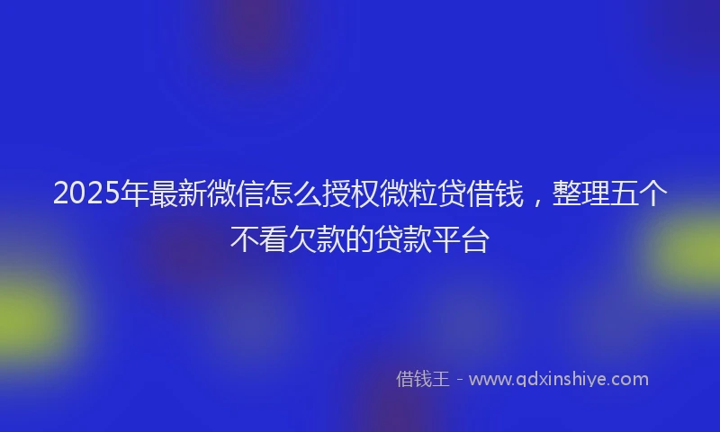 2025年最新微信怎么授权微粒贷借钱，整理五个不看欠款的贷款平台