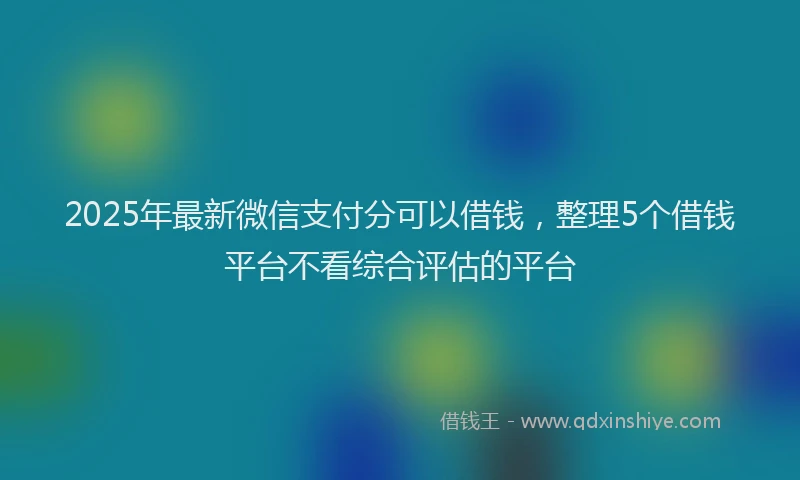 2025年最新微信支付分可以借钱，整理5个借钱平台不看综合评估的平台