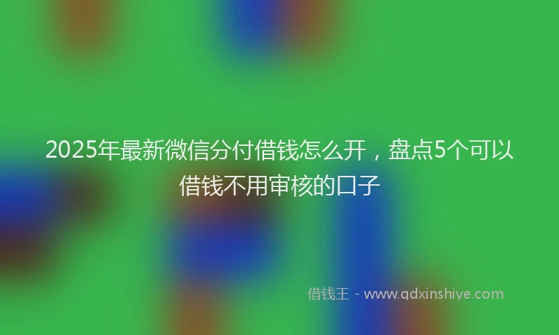 2025年最新微信分付借钱怎么开，盘点5个可以借钱不用审核的口子