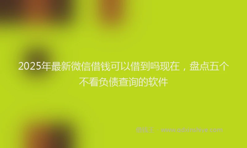 2025年最新微信借钱可以借到吗现在，盘点五个不看负债查询的软件