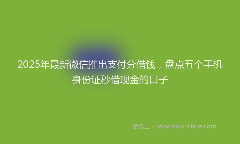 2025年最新微信推出支付分借钱，盘点五个手机身份证秒借现金的口子