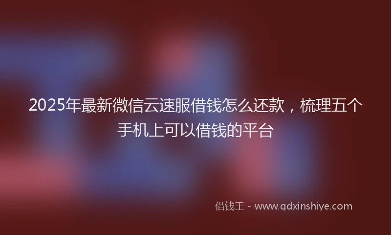 2025年最新微信云速服借钱怎么还款，梳理五个手机上可以借钱的平台