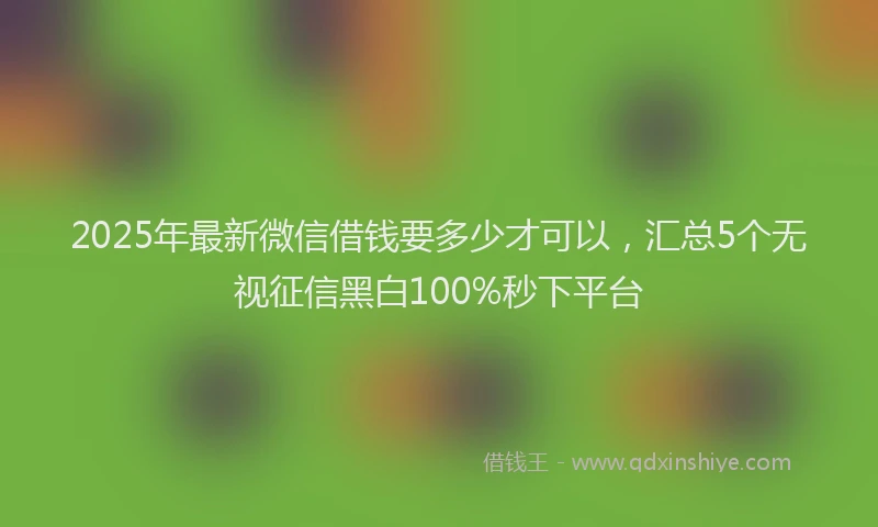 2025年最新微信借钱要多少才可以，汇总5个无视征信黑白100%秒下平台