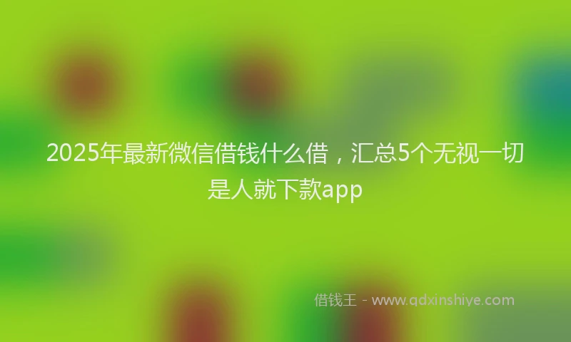 2025年最新微信借钱什么借，汇总5个无视一切是人就下款app