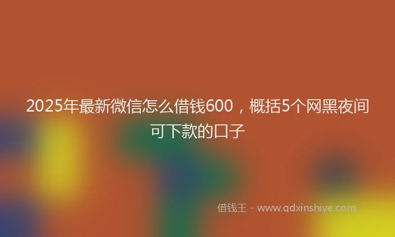 2025年最新微信怎么借钱600，概括5个网黑夜间可下款的口子