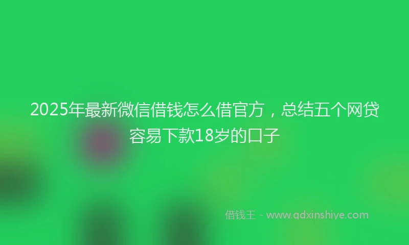 2025年最新微信借钱怎么借官方，总结五个网贷容易下款18岁的口子