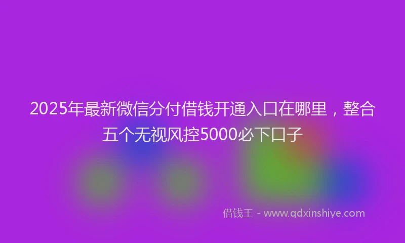 2025年最新微信分付借钱开通入口在哪里，整合五个无视风控5000必下口子