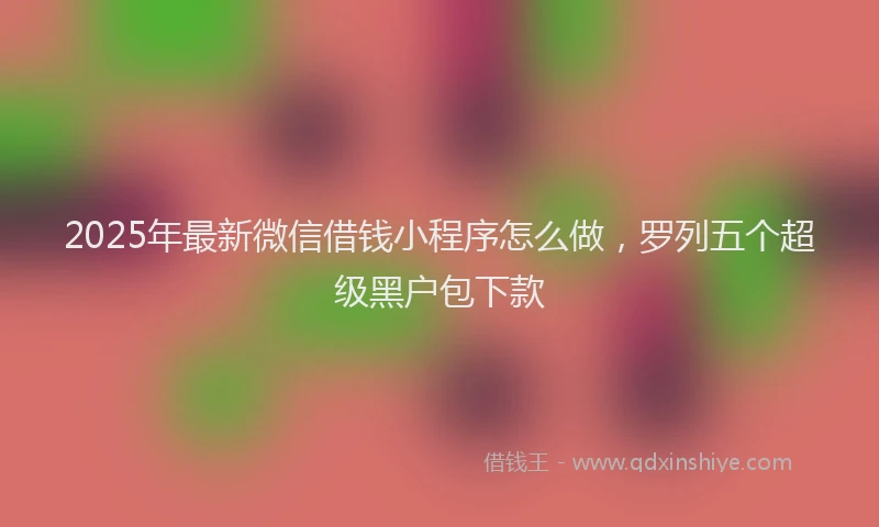 2025年最新微信借钱小程序怎么做，罗列五个超级黑户包下款