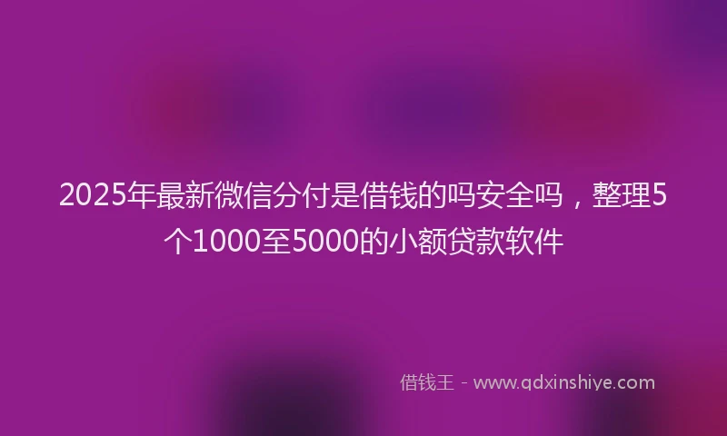 2025年最新微信分付是借钱的吗安全吗，整理5个1000至5000的小额贷款软件