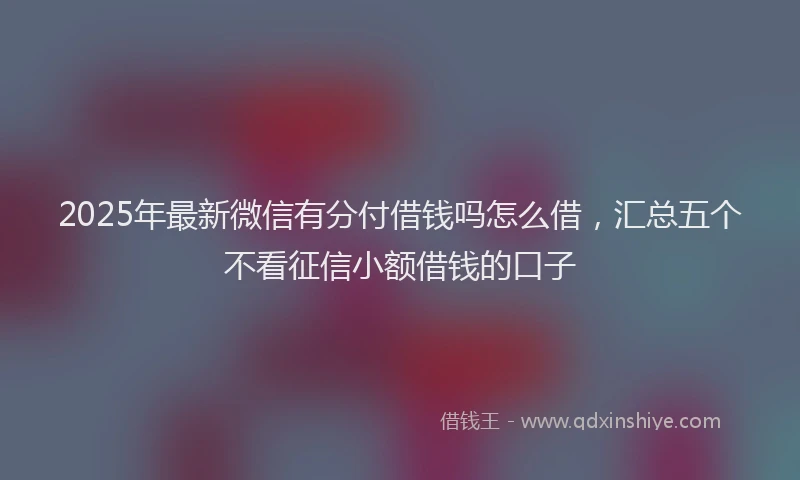 2025年最新微信有分付借钱吗怎么借，汇总五个不看征信小额借钱的口子