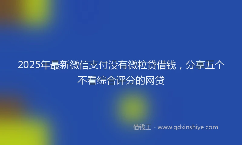 2025年最新微信支付没有微粒贷借钱，分享五个不看综合评分的网贷