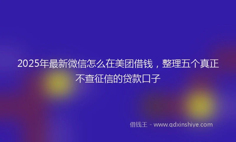 2025年最新微信怎么在美团借钱，整理五个真正不查征信的贷款口子