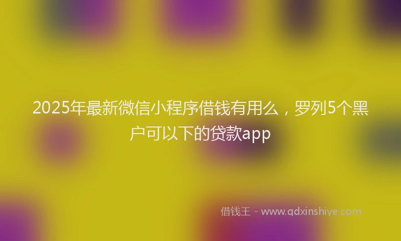 2025年最新微信小程序借钱有用么，罗列5个黑户可以下的贷款app