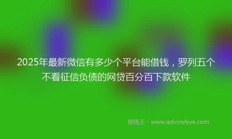 2025年最新微信有多少个平台能借钱，罗列五个不看征信负债的网贷百分百下款软件