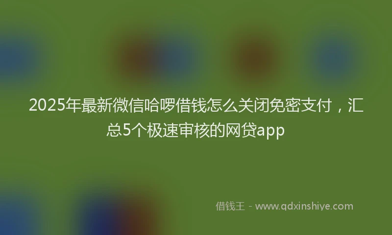 2025年最新微信哈啰借钱怎么关闭免密支付，汇总5个极速审核的网贷app