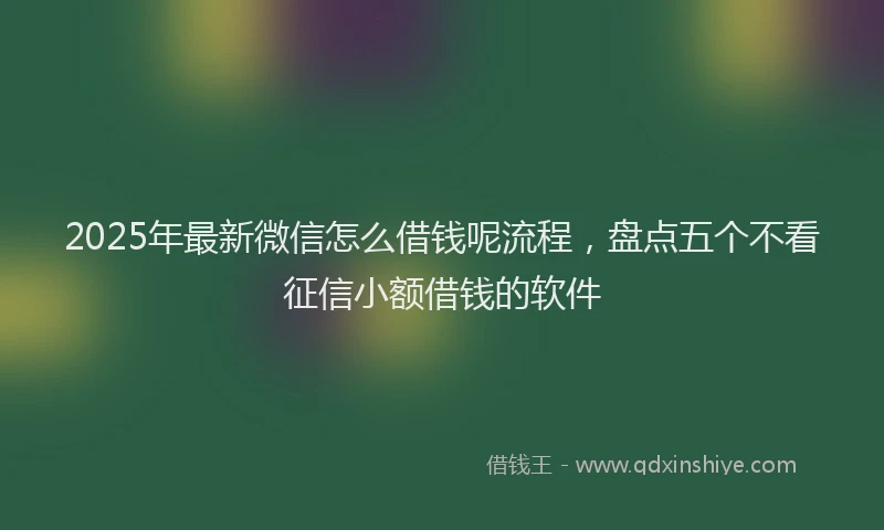 2025年最新微信怎么借钱呢流程，盘点五个不看征信小额借钱的软件