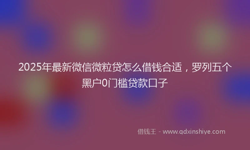 2025年最新微信微粒贷怎么借钱合适，罗列五个黑户0门槛贷款口子